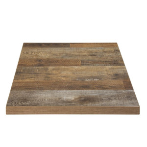 Piatto Tavolo Quadrato Effetto Legno Invecchiato - L 700mm - Bolero