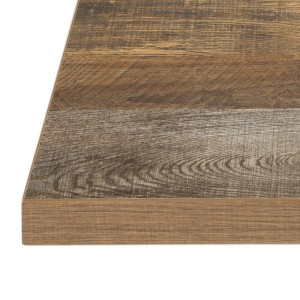 Piatto Tavolo Quadrato Effetto Legno Invecchiato - L 700mm - Bolero