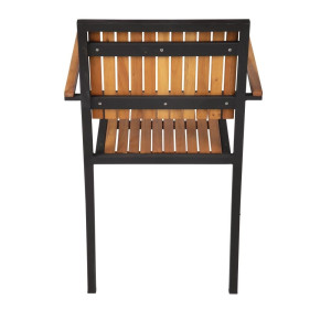 Poltrone in acciaio e acacia - Set di 4 - Bolero - Fourniresto