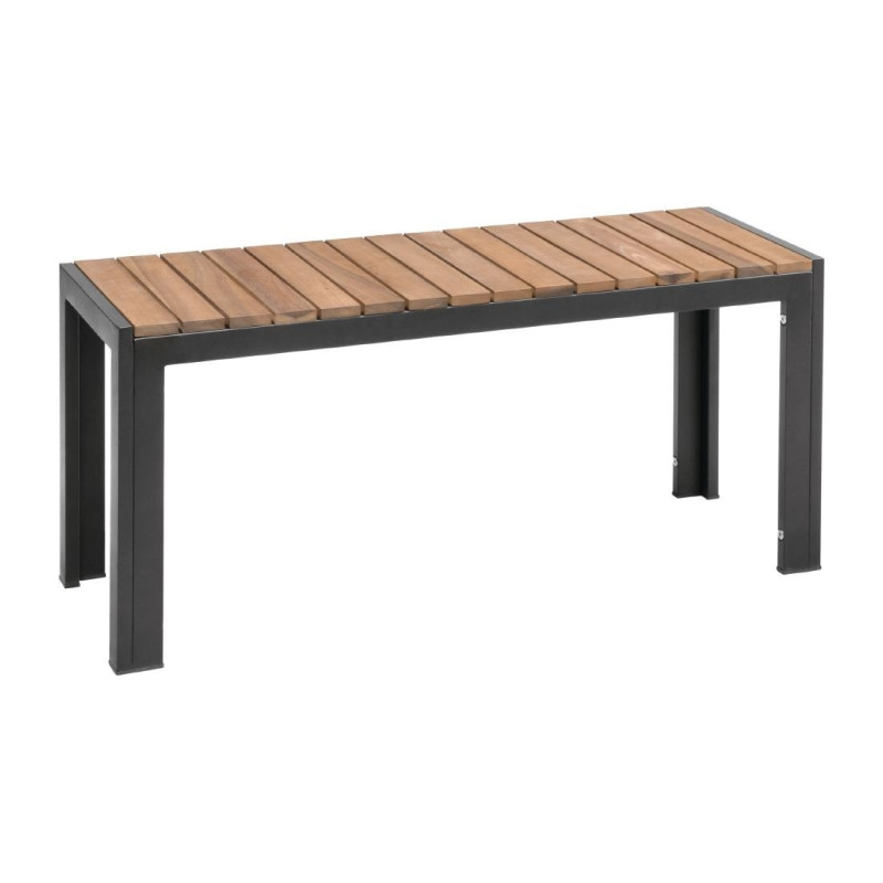 Panche in acciaio e acacia 100 cm - Set da 2 - Bolero - Fourniresto Panche in acciaio e acacia 100 cm - Set da 2 - Bolero - Fourniresto