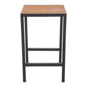Tavolo alto quadrato in acciaio e acacia 60 cm - Bolero