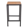 Tavolo alto quadrato in acciaio e acacia 60 cm - Bolero