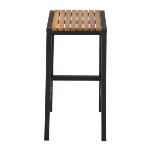 Sgabelli da bar in acciaio e acacia - Set da 2 - Bolero - Fourniresto