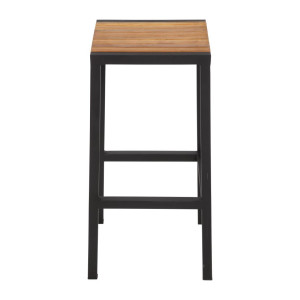 Sgabelli da bar in acciaio e acacia - Set da 2 - Bolero - Fourniresto