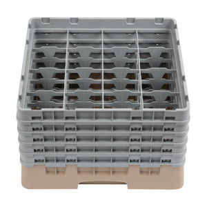 Scaffale per bicchieri 16 scomparti Camrack beige-L 500 x P 500mm - Cambro