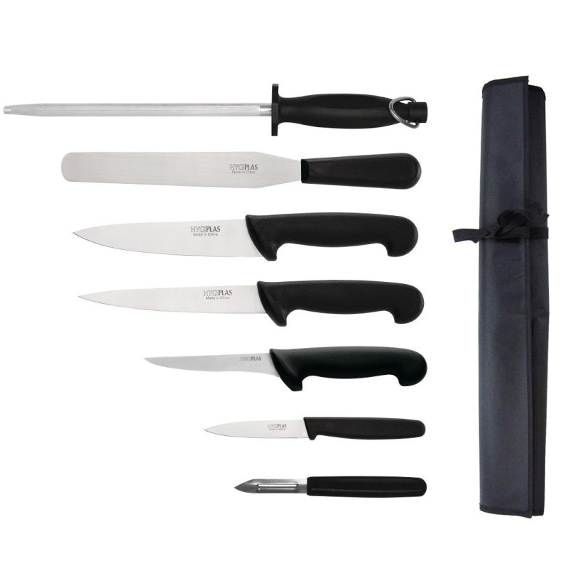 Set di coltelli per principianti con coltello da cucina - 200mm - Hygiplas Set di coltelli per principianti con coltello da cucina - 200mm - Hygiplas