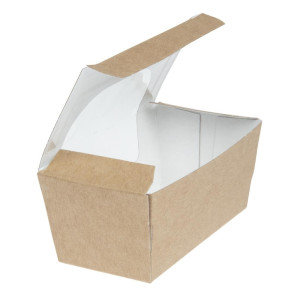 Scatole per torte rettangolari in kraft compostabile con finestra - Confezione da 500 - Colpac