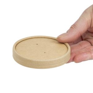 Coperchi per Ciotole di Zuppa Kraft Microonde Riciclabili da 225ml e 350ml - Confezione da 500 - Colpac