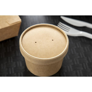 Coperchi per Ciotole di Zuppa Kraft Microonde Riciclabili da 225ml e 350ml - Confezione da 500 - Colpac