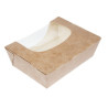 Barquette per insalata Kraft riciclabili con finestra in acetato - 825 ml - Lotto da 200 - Colpac