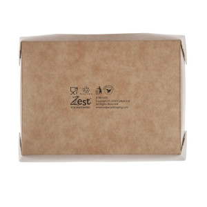 Barquette per insalata Kraft riciclabili con finestra in acetato - 825 ml - Lotto da 200 - Colpac