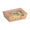 Barquette per insalata Kraft riciclabili con finestra in acetato - 825 ml - Lotto da 200 - Colpac