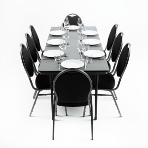 Tavolo rettangolare pieghevole grigio in ABS - 1830mm - Bolero - Fourniresto