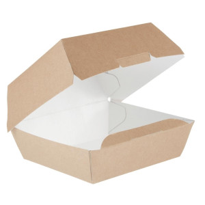 Grandi scatole per hamburger Kraft compostabili - P 135mm - Lotto di 250 - Colpac