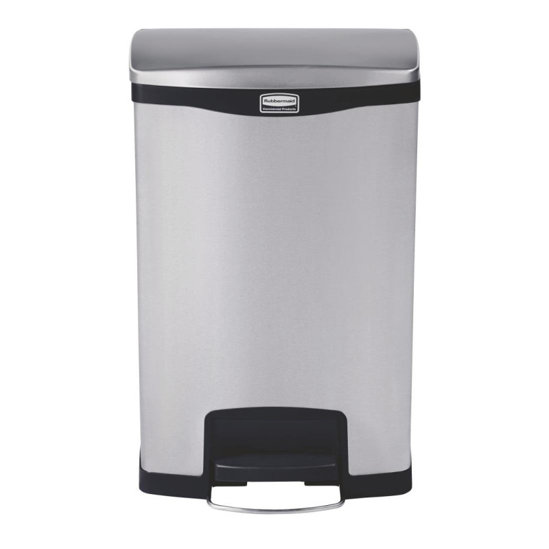 Cestino con pedale frontale in acciaio inossidabile Slim Jim - 50L - Rubbermaid Cestino con pedale frontale in acciaio inossidabile Slim Jim - 50L - Rubbermaid