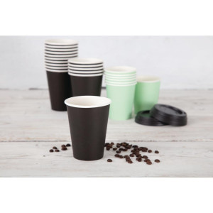 Bicchieri monouso per bevande calde neri - 340 ml - Confezione da 1000 - Fiesta