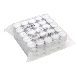 Candele da tè 8 ore - Lotto da 75 - Olympia - Fourniresto