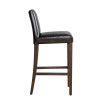Sgabello da bar alto con schienale in similpelle - Marrone scuro - Bolero - Fourniresto