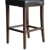 Sgabello da bar alto con schienale in similpelle - Marrone scuro - Bolero - Fourniresto
