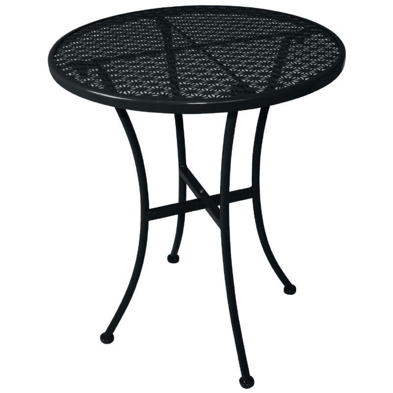 Tavolo Bistrot Rotondo in Acciaio Traforato - Nero - 600mm - Bolero - Fourniresto Tavolo Bistrot Rotondo in Acciaio Traforato - Nero - 600mm - Bolero - Fourniresto