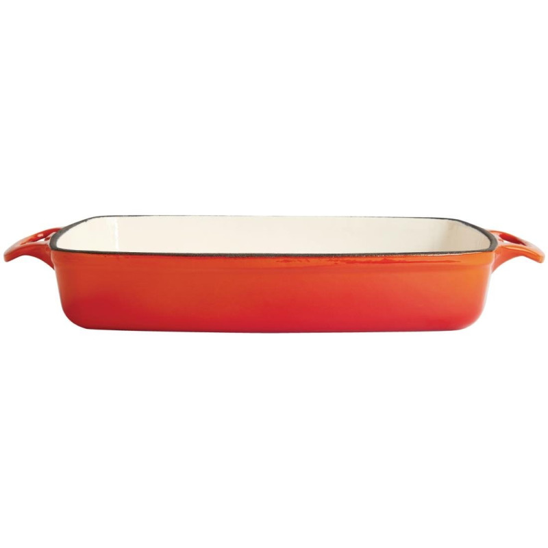 Piatto in ghisa rettangolare arancione - 2,8L - Vogue Piatto in ghisa rettangolare arancione - 2,8L - Vogue