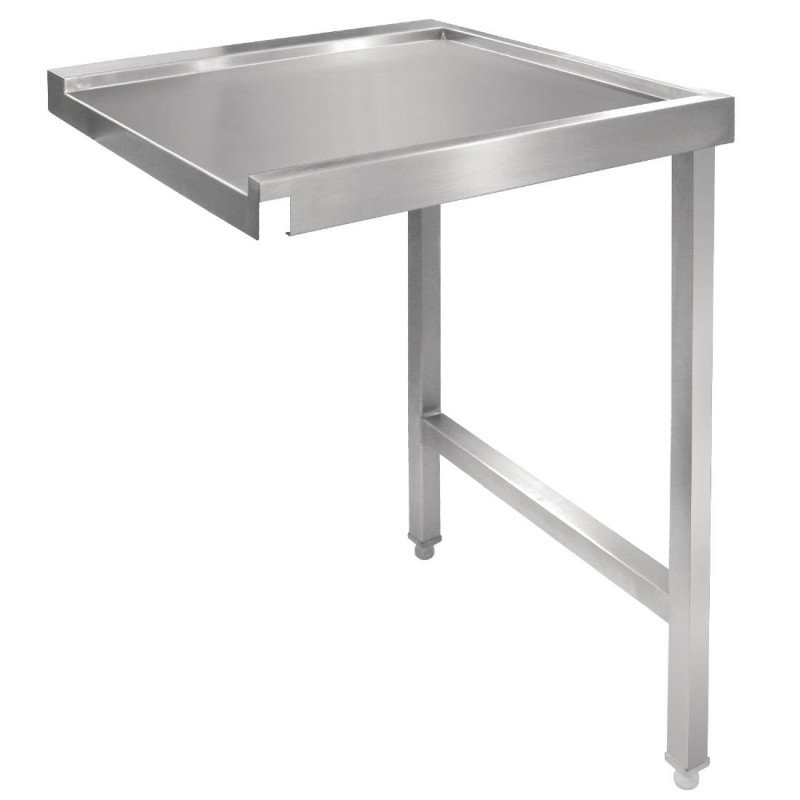 Tavolo di scarico destro per lavastoviglie a cappuccio - L 600mm - Vogue Tavolo di scarico destro per lavastoviglie a cappuccio - L 600mm - Vogue