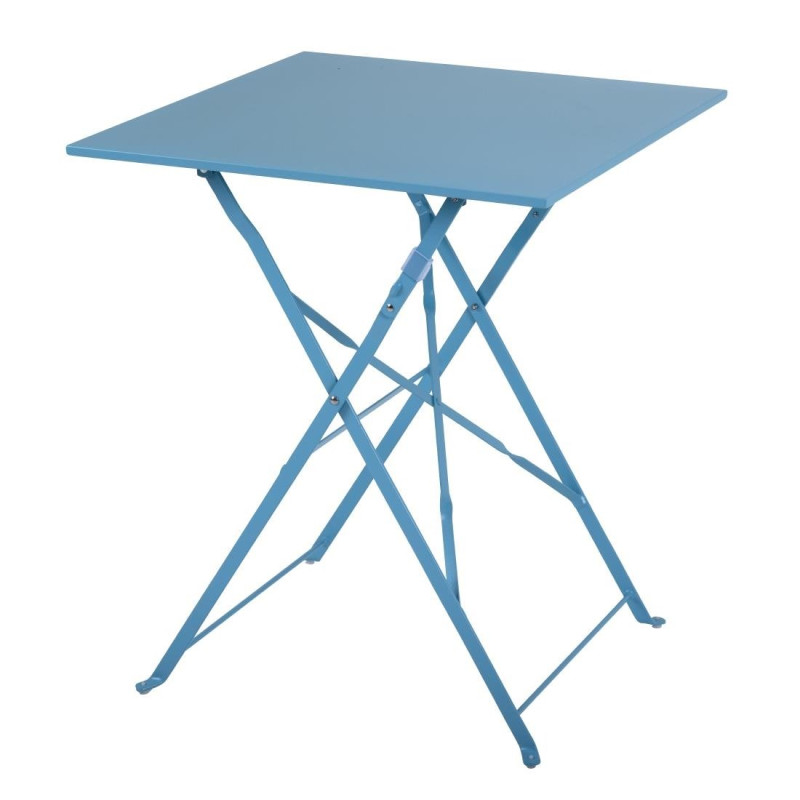 Tavolo da terrazza quadrato in acciaio - blu turchese - 600mm - Bolero - Fourniresto Tavolo da terrazza quadrato in acciaio - blu turchese - 600mm - Bolero - Fourniresto