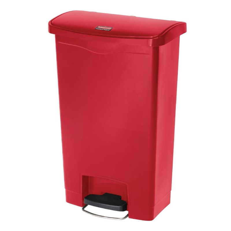 Cestino con pedale frontale Slim Jim rosso - 50L - Rubbermaid Cestino con pedale frontale Slim Jim rosso - 50L - Rubbermaid
