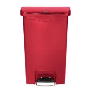 Cestino con pedale frontale Slim Jim rosso - 50L - Rubbermaid