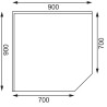 Tavolo d'angolo in acciaio inossidabile-L 900 x 700mm - Vogue