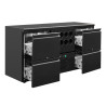 Retrobar Serie U 4 Cassetti e Cantinetta per 8 Bottiglie - 380L - Polar