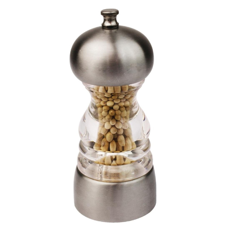 Mulino per sale e pepe in acciaio inossidabile 135x55mm - Olympia - Fourniresto Mulino per sale e pepe in acciaio inossidabile 135x55mm - Olympia - Fourniresto