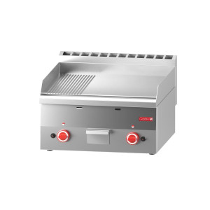 Piastra a gas metà liscia metà rigata - L 600 x P 600mm - Gastro M