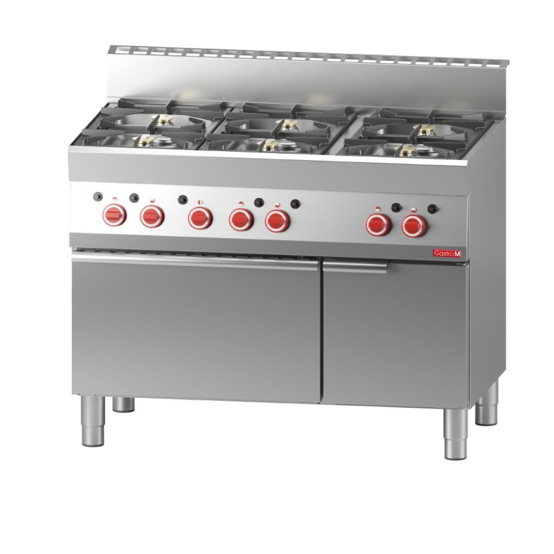 Fornello a 6 fuochi a gas con armadio chiuso 650 - Gastro M Fornello a 6 fuochi a gas con armadio chiuso 650 - Gastro M