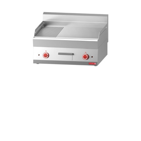 Piastra Elettrica con Metà Liscia e Metà Rigata - L 700 x P 650 mm - Gastro M - Fourniresto