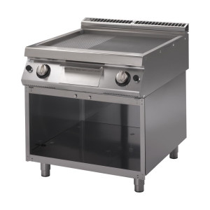 Piastra a gas 700 con metà liscia e metà rigata cromata - Gastro M - Fourniresto