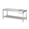 Tavolo del chef in acciaio inossidabile con ripiano basso - L 2000 x P 700 mm - Gastro M