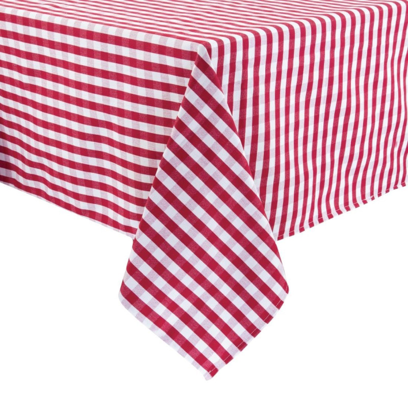 Tovaglia quadrata a quadretti rossi in poliestere 1320 x 1320mm - Mitre Essentials - Fourniresto Tovaglia quadrata a quadretti rossi in poliestere 1320 x 1320mm - Mitre Essentials - Fourniresto