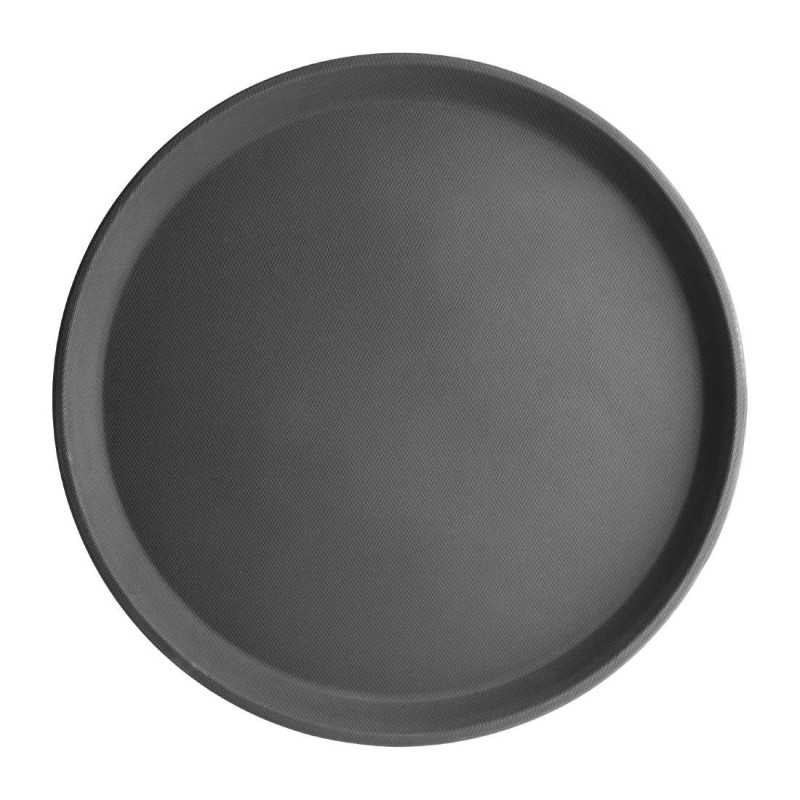 Piatto antiscivolo in fibra di vetro tondo nero 356mm - Olympia KRISTALLON - Fourniresto Piatto antiscivolo in fibra di vetro tondo nero 356mm - Olympia KRISTALLON - Fourniresto