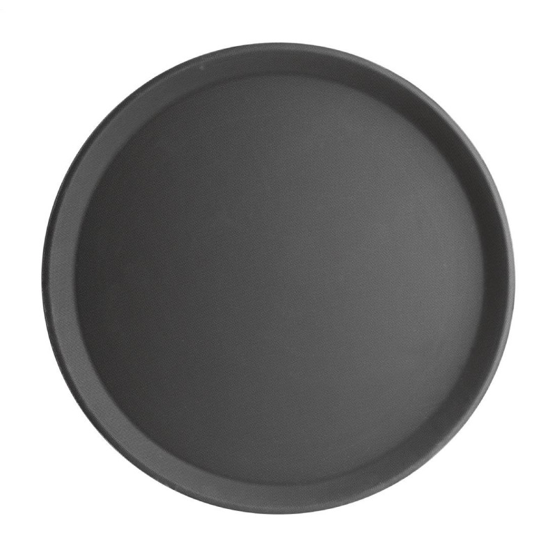 Piatto antiscivolo in fibra di vetro tondo nero 406mm - Olympia KRISTALLON - Fourniresto Piatto antiscivolo in fibra di vetro tondo nero 406mm - Olympia KRISTALLON - Fourniresto