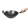Wok Antiaderente Fondo Piatto - 35 cm - Kitchen Craft - Fourniresto