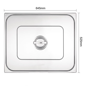 Coperchio in acciaio inossidabile doppio - GN 2/1 in acciaio inossidabile - Vogue - Fourniresto