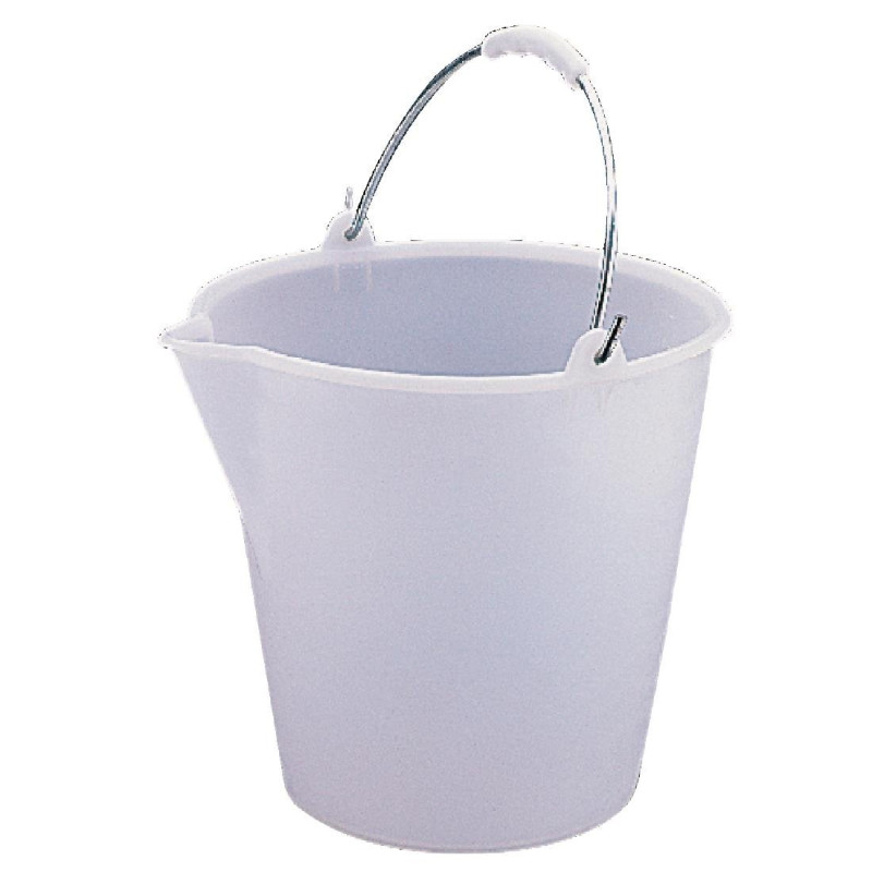 Secchio in plastica molto resistente bianco da 12 litri - Jantex - Fourniresto Secchio in plastica molto resistente bianco da 12 litri - Jantex - Fourniresto
