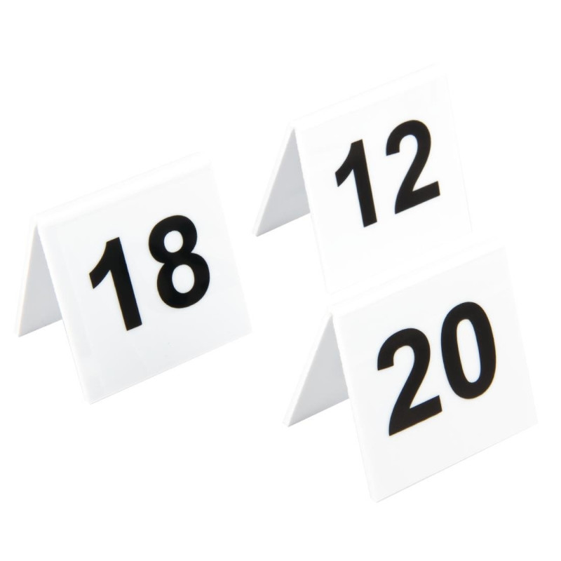 Set di numeri da tavolo in plastica 11-20 - Olympia - Fourniresto Set di numeri da tavolo in plastica 11-20 - Olympia - Fourniresto