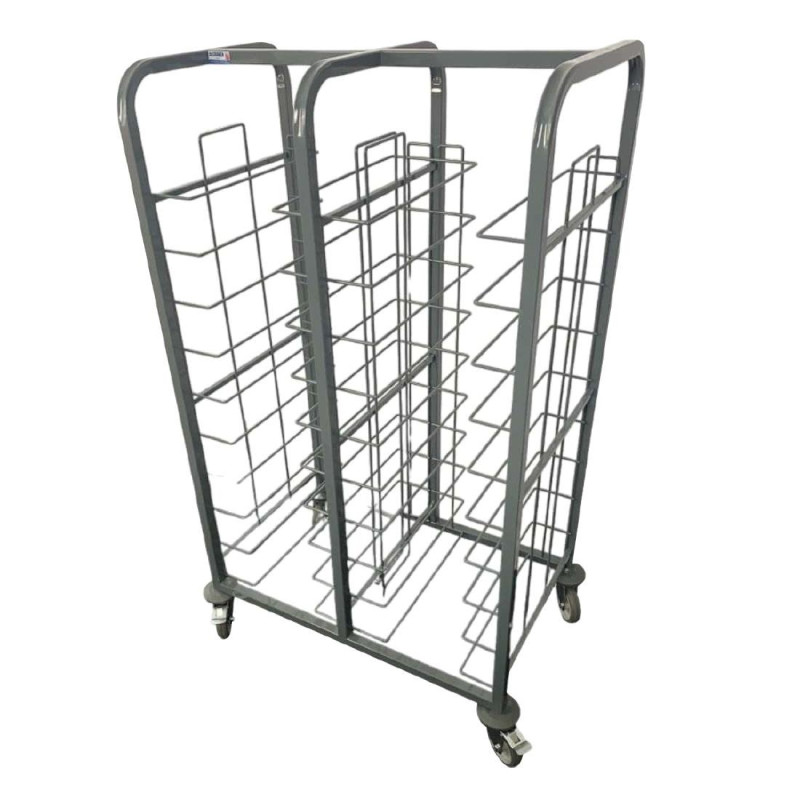 Carrello di sgombero in acciaio 20 ripiani - FourniResto Carrello di sgombero in acciaio 20 ripiani - FourniResto
