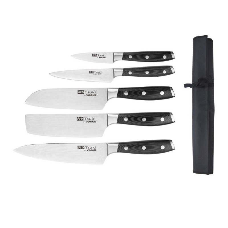 Set di 5 coltelli giapponesi e custodia Tsuki Series 7 - FourniResto Set di 5 coltelli giapponesi e custodia Tsuki Series 7 - FourniResto