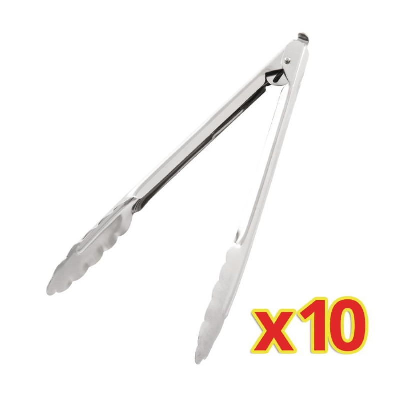 - Lotto di 10 Pinze da Servizio 25,5cm - Vogue - Fourniresto - Lotto di 10 Pinze da Servizio 25,5cm - Vogue - Fourniresto