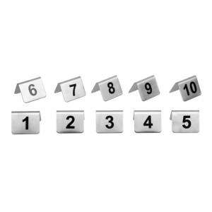 Numeri di tavolo in acciaio inossidabile da 1 a 10 - Olympia - Fourniresto