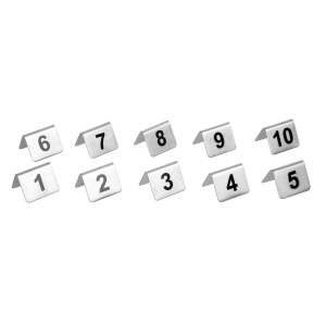 Numeri di tavolo in acciaio inossidabile da 1 a 10 - Olympia - Fourniresto