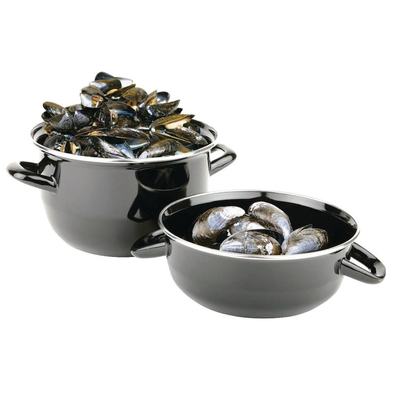 Marmitta per cozze smaltata da 1,5 kg - Ø 220 mm - Olympia Marmitta per cozze smaltata da 1,5 kg - Ø 220 mm - Olympia